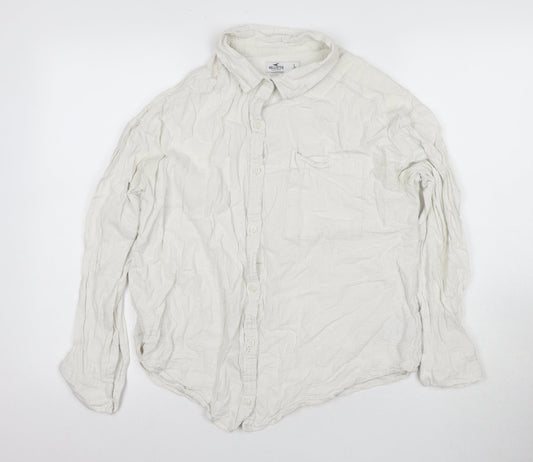 Hollister Women's Ivory Button-Up Shirt L