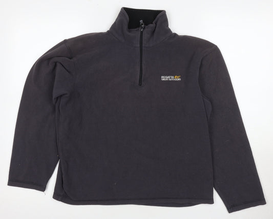 Regatta Men's Black 1/4 Zip Fleece Sweatshirt S