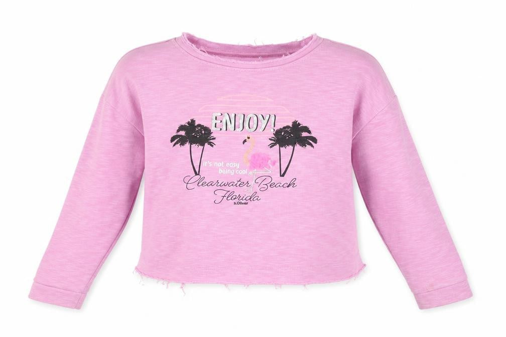 s.Oliver Women's Pink Graphic Pullover Sweatshirt Size 12