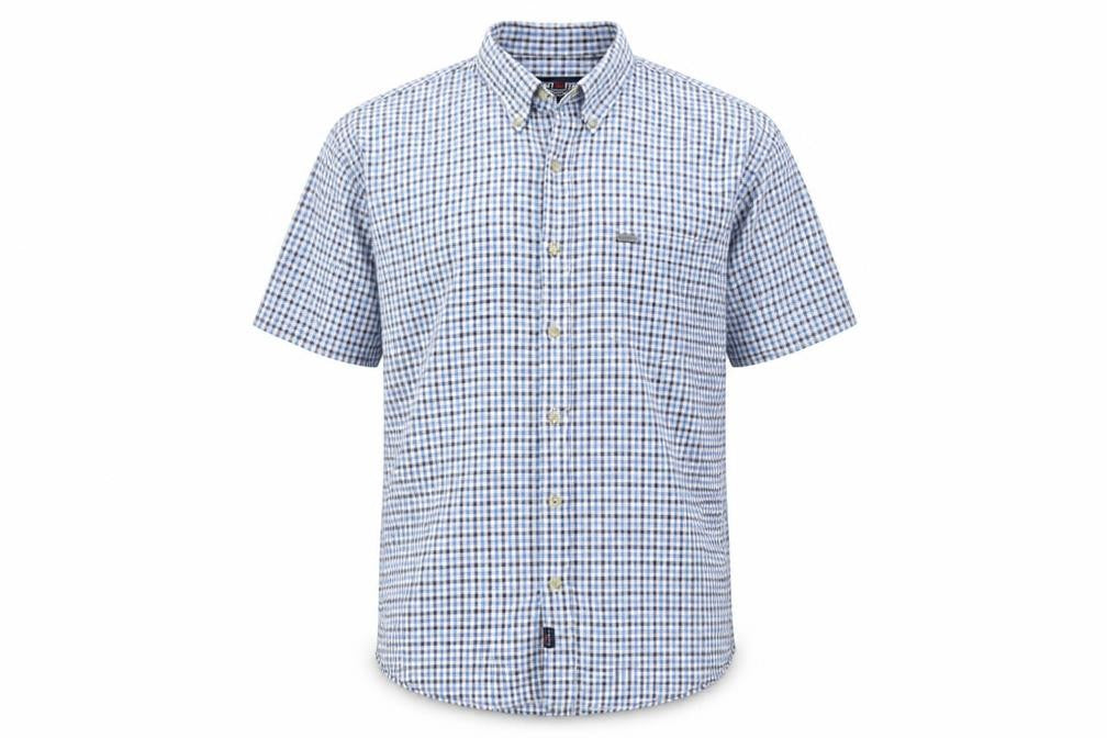 Twenty Four 7 Men's Blue Check Short Sleeve Shirt M