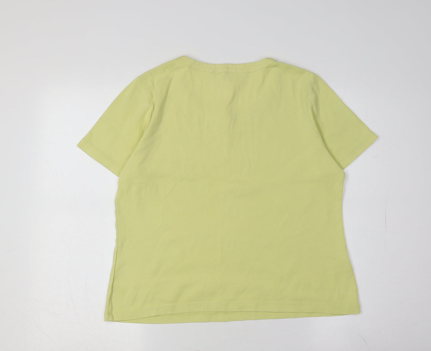 CC Women's Medium Yellow Cotton T-Shirt Casual