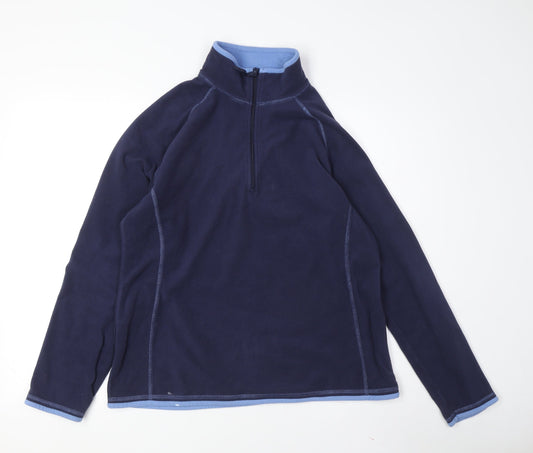 Mountain Warehouse Women's Blue Fleece Zip Sweatshirt, Size 12