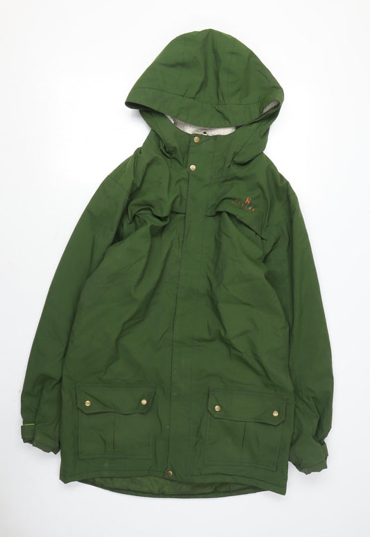 Hi Gear Women's Green Parka Jacket Size 6 Hooded Mid-Length