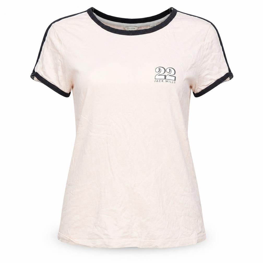 Womens UK Size 10 Jack Wills Beige Cotton T-Shirt