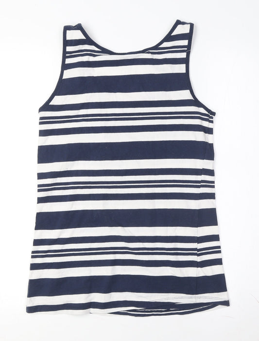 Crew Clothing Co. Women's Blue Striped Tank Top Size 10