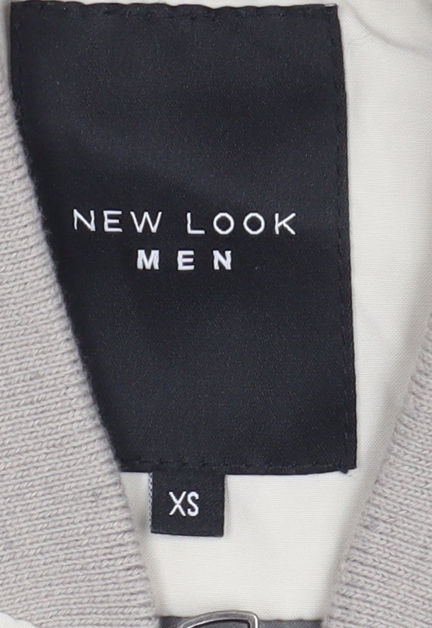 New Look Men's Ivory Bomber Jacket XS Classic Fit