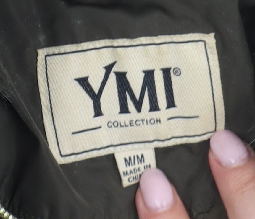 YMI Women's Green Puffer Jacket M Hooded Winter