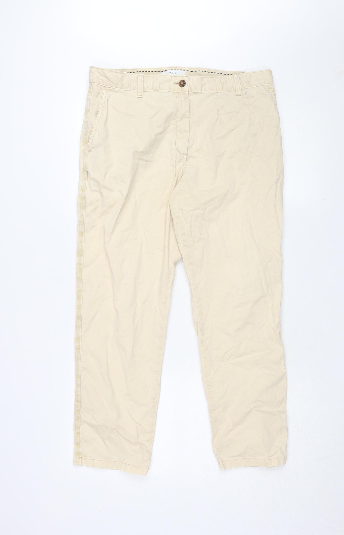 Marks and Spencer Women's Beige Chino Trousers