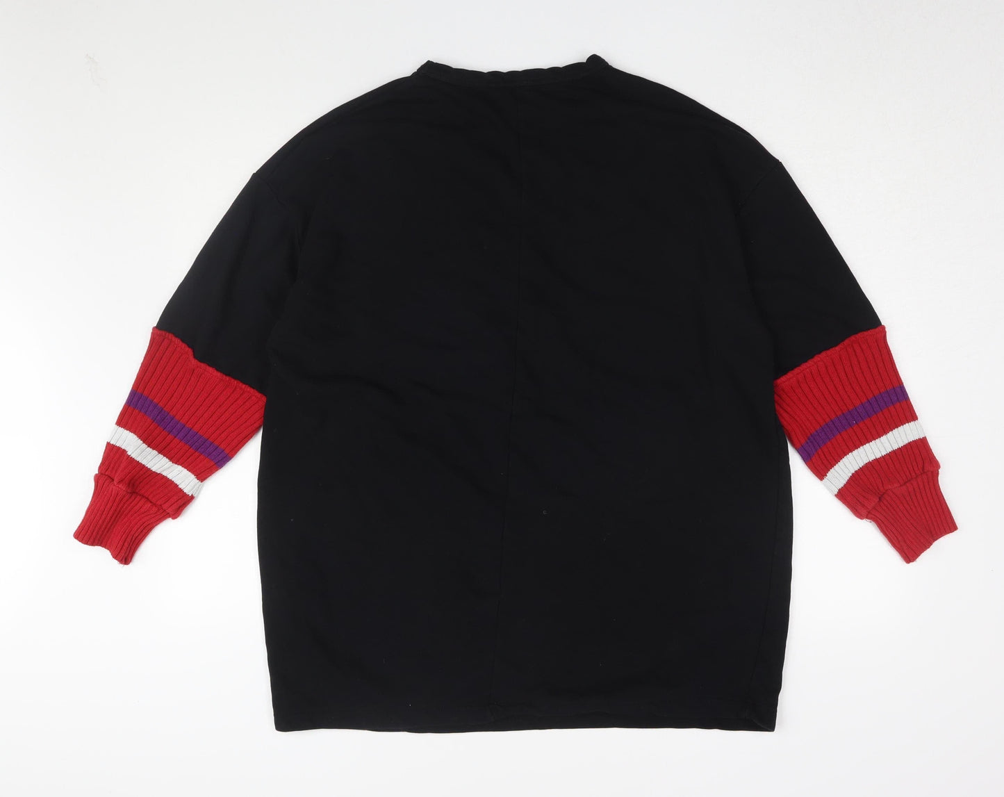 Zara Women's Black Pullover Sweatshirt S