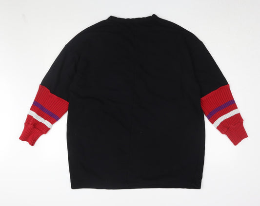 Zara Women's Black Pullover Sweatshirt S