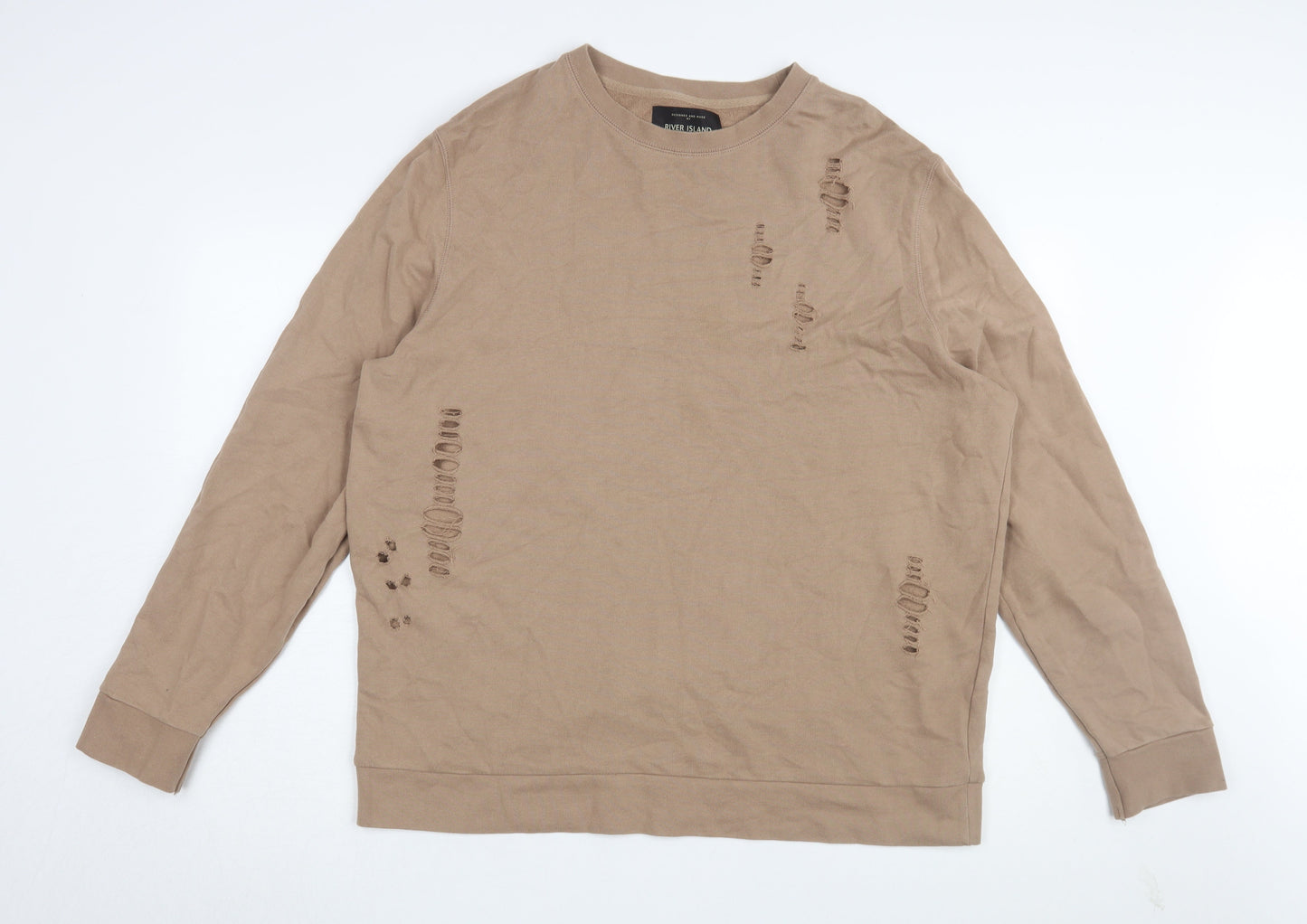 River Island Beige XL Men's Pullover Sweatshirt