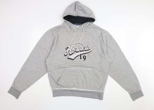 Dunnes Stores Men's Grey Logo Hoodie, Medium, Pullover