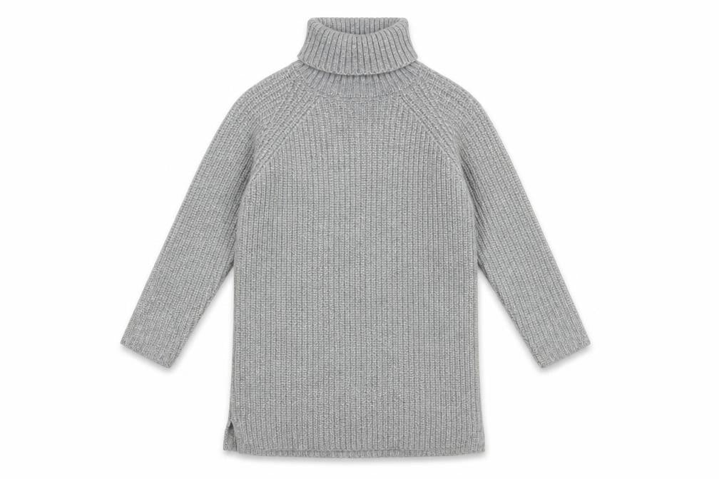 Marks and Spencer Girls Grey Knit Midi Dress 7-8 Years