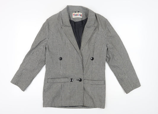 TopCoat Women's Black Houndstooth Blazer Size 10