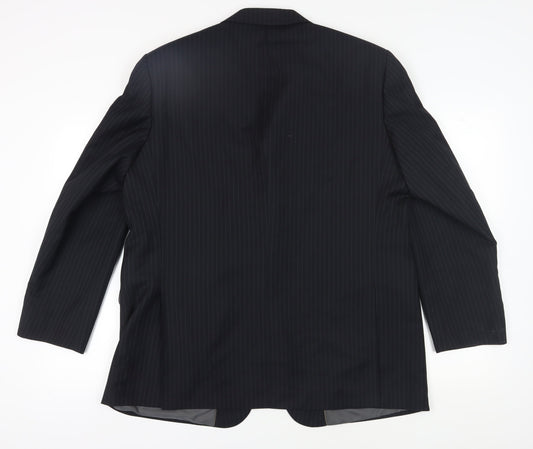 Marks and Spencer Men's Blue Striped Blazer 46R