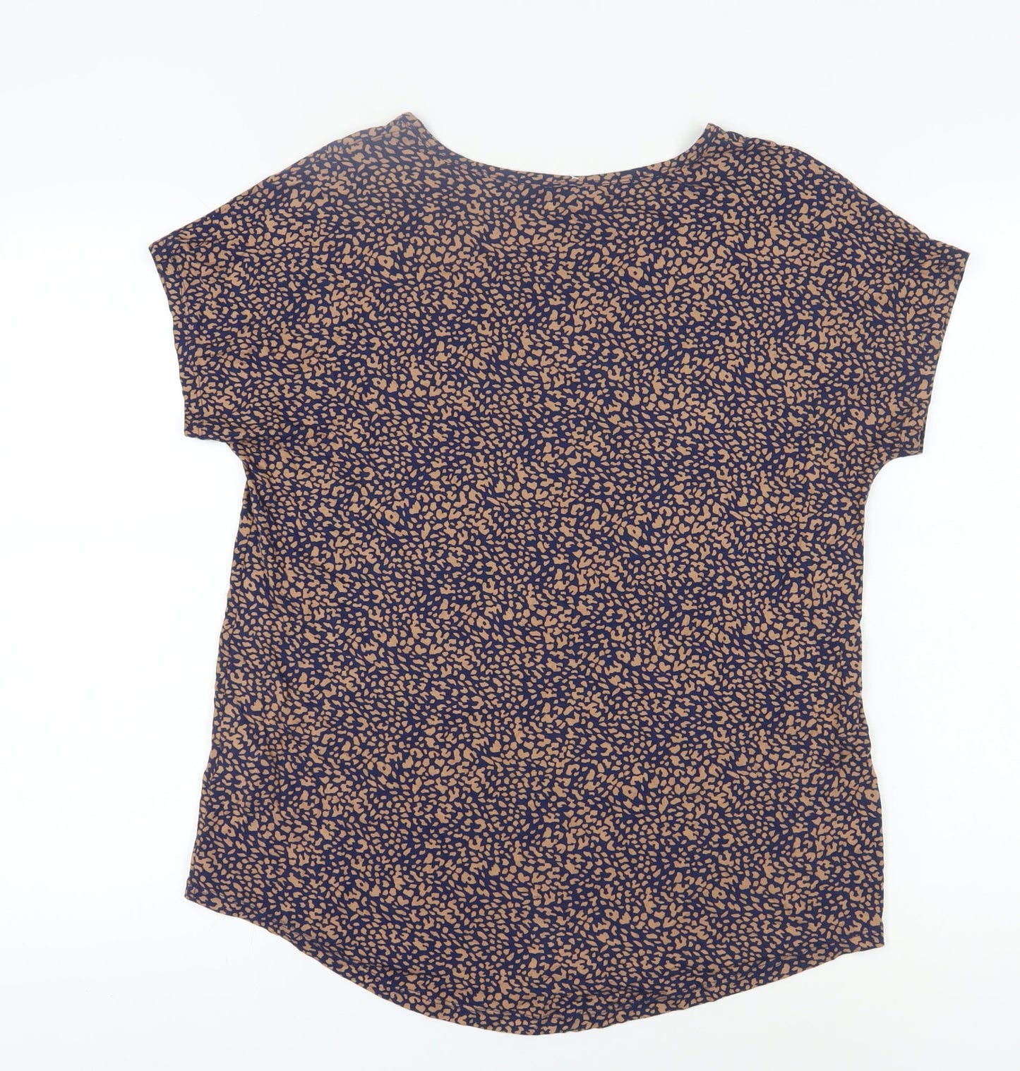 Lands' End Women's Brown Animal Print T-Shirt M