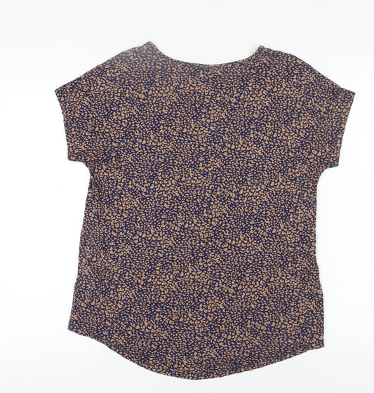 Lands' End Women's Brown Animal Print T-Shirt M