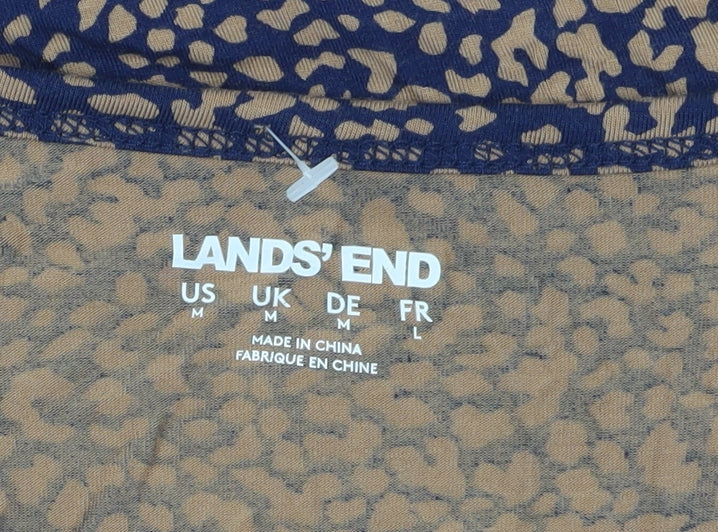 Lands' End Women's Brown Animal Print T-Shirt M