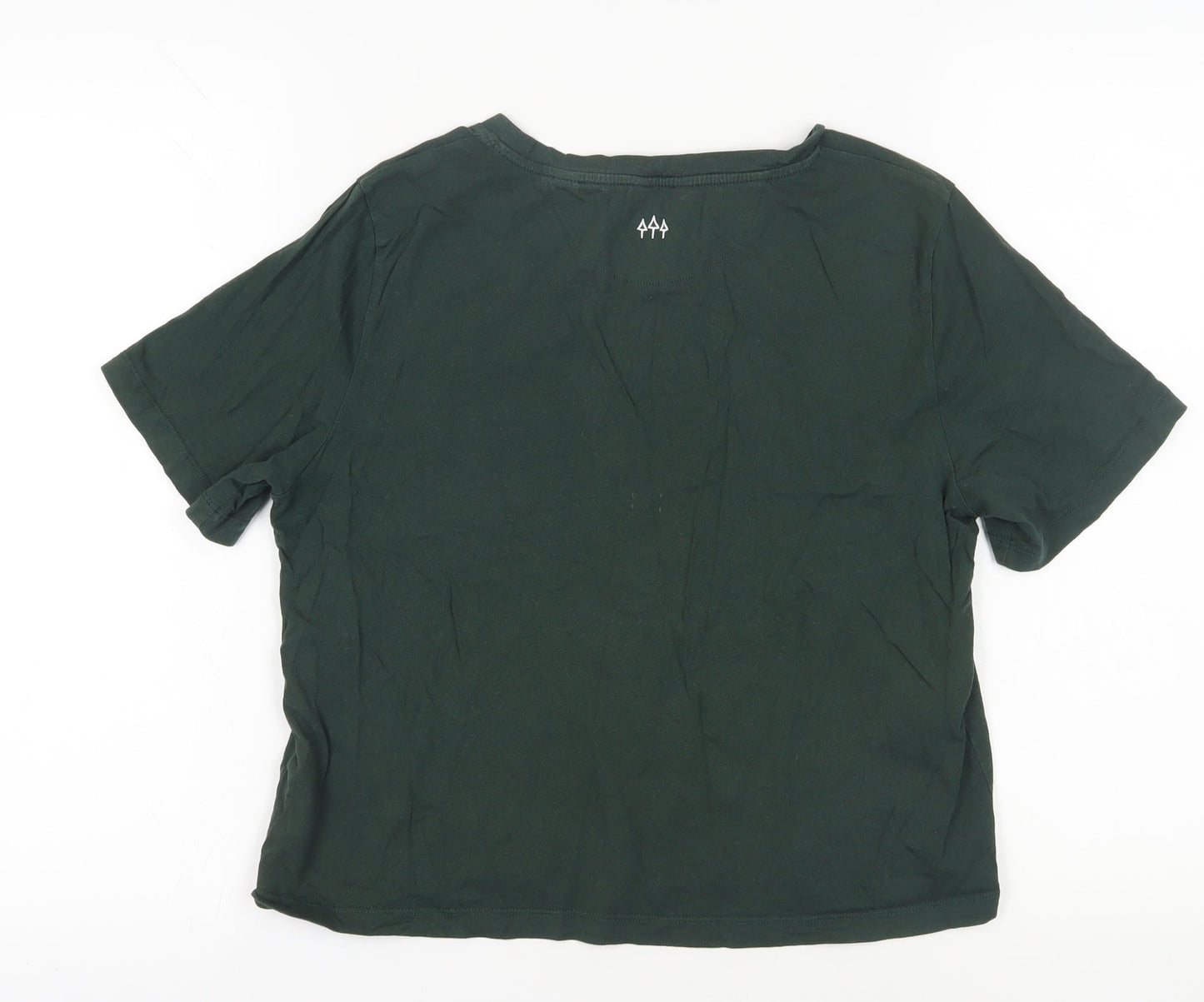 Jack Wills Womens Green T-Shirt, Size 10, Embroidered Crew Neck