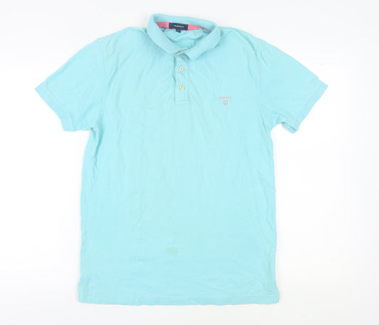 Gant Men's Blue Short Sleeve Polo Shirt M