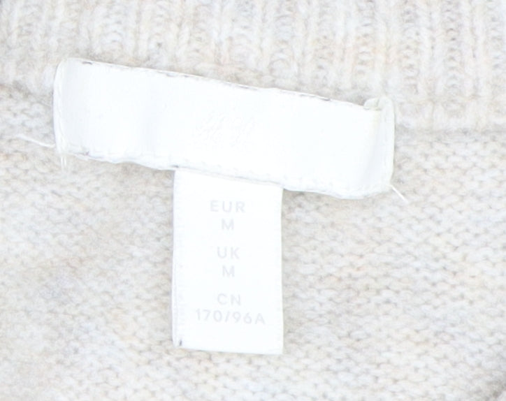 H&M Beige Women's Mock Neck Pullover Jumper - M