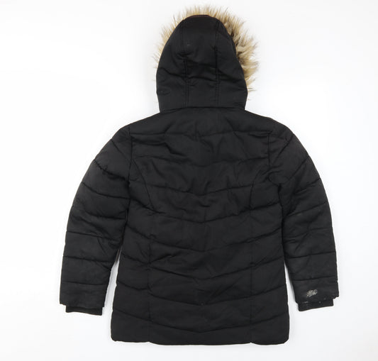 Next Teens Black Hooded Puffer Jacket, 11yrs, Winter Wear