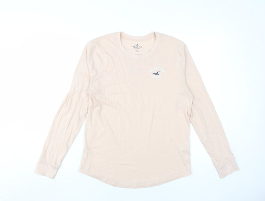 Hollister Women's Beige Long Sleeve T-Shirt S