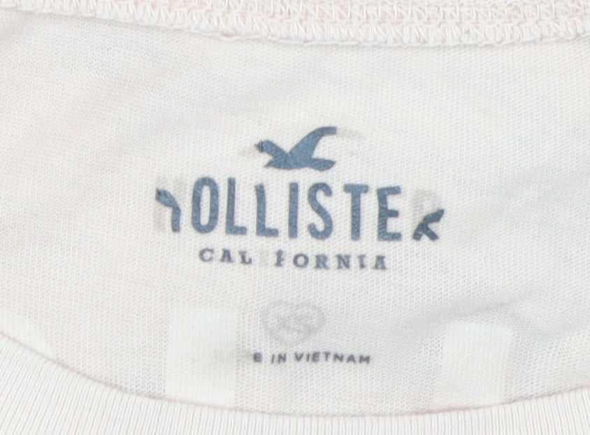 Hollister Women's Beige Long Sleeve T-Shirt S