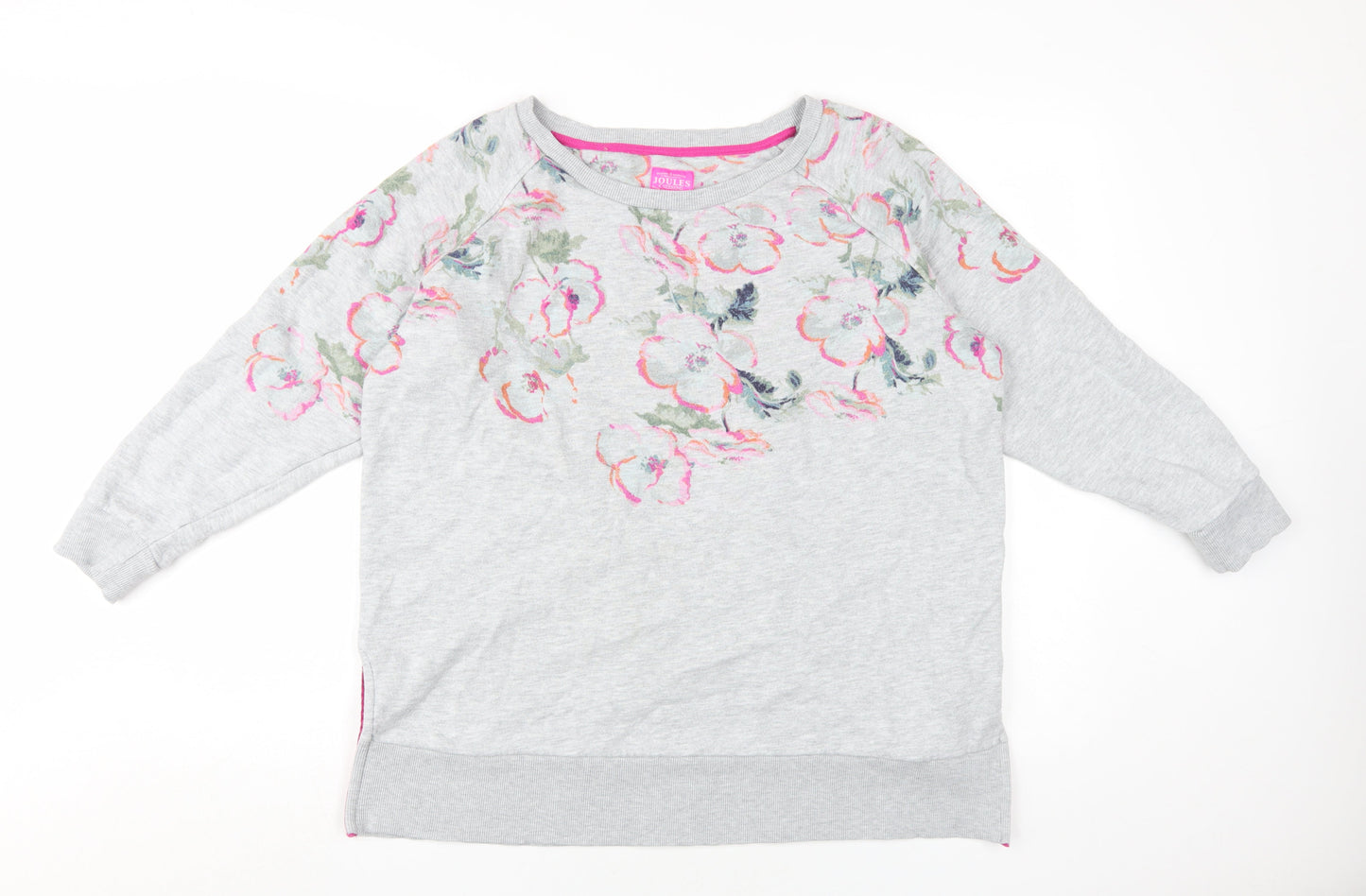 Joules Women's Grey Floral Pullover Sweatshirt 16