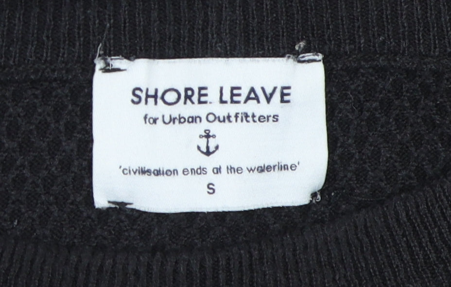 Shore Leave Men's Black Pullover Jumper, S, Crew Neck