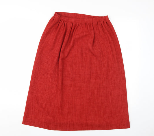 Viyella Women’s Red Petite Midi Pencil Skirt Size 14