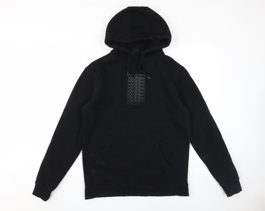 MP Men's Black Hoodie, Size S, Logo Accent, Fleece Pullover