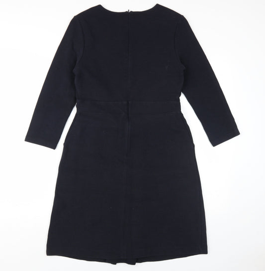 Hobbs Women's Black Dress Size 12 with 3/4 Sleeves