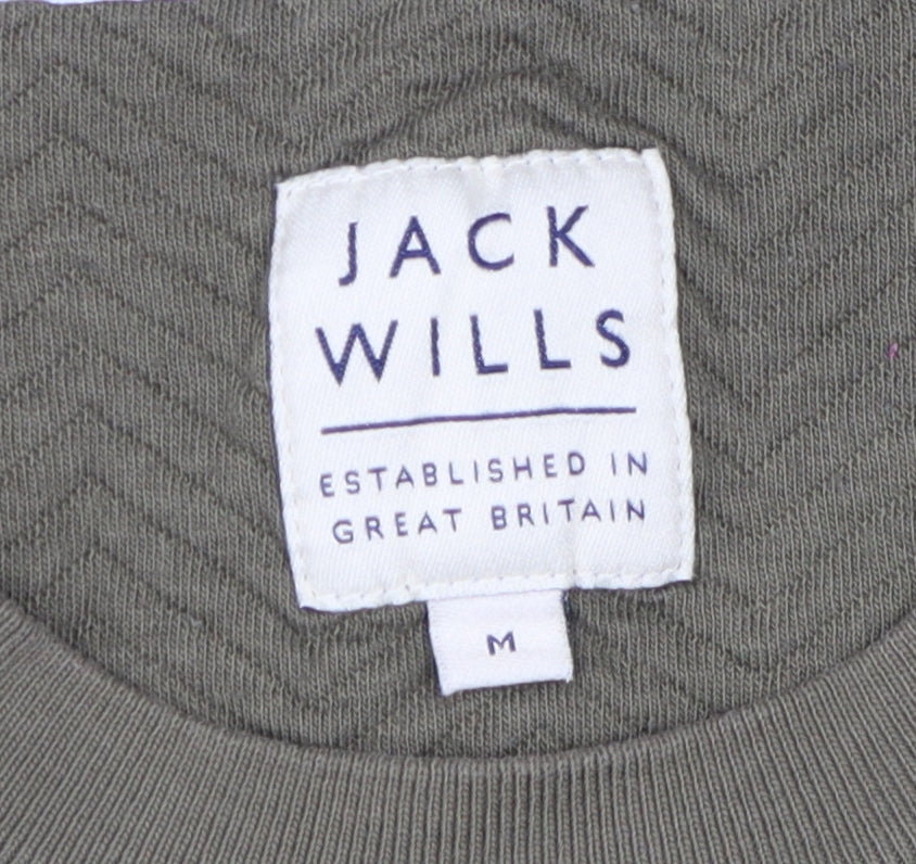Jack Wills Men's Green Crew Neck Pullover Sweatshirt M