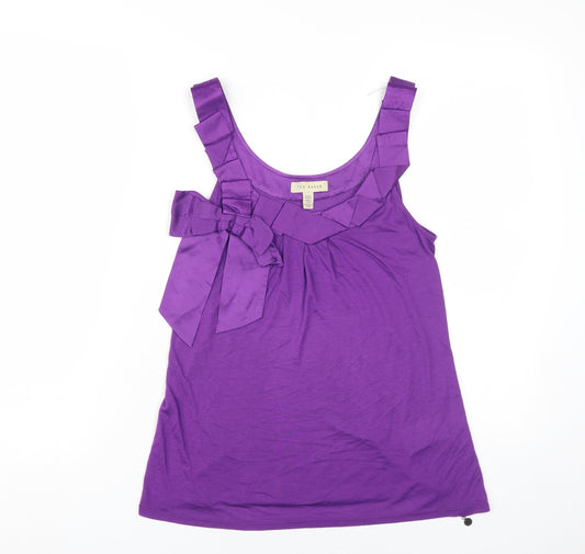 Ted Baker Women’s Purple Tank Top with Bow Accent Size 1