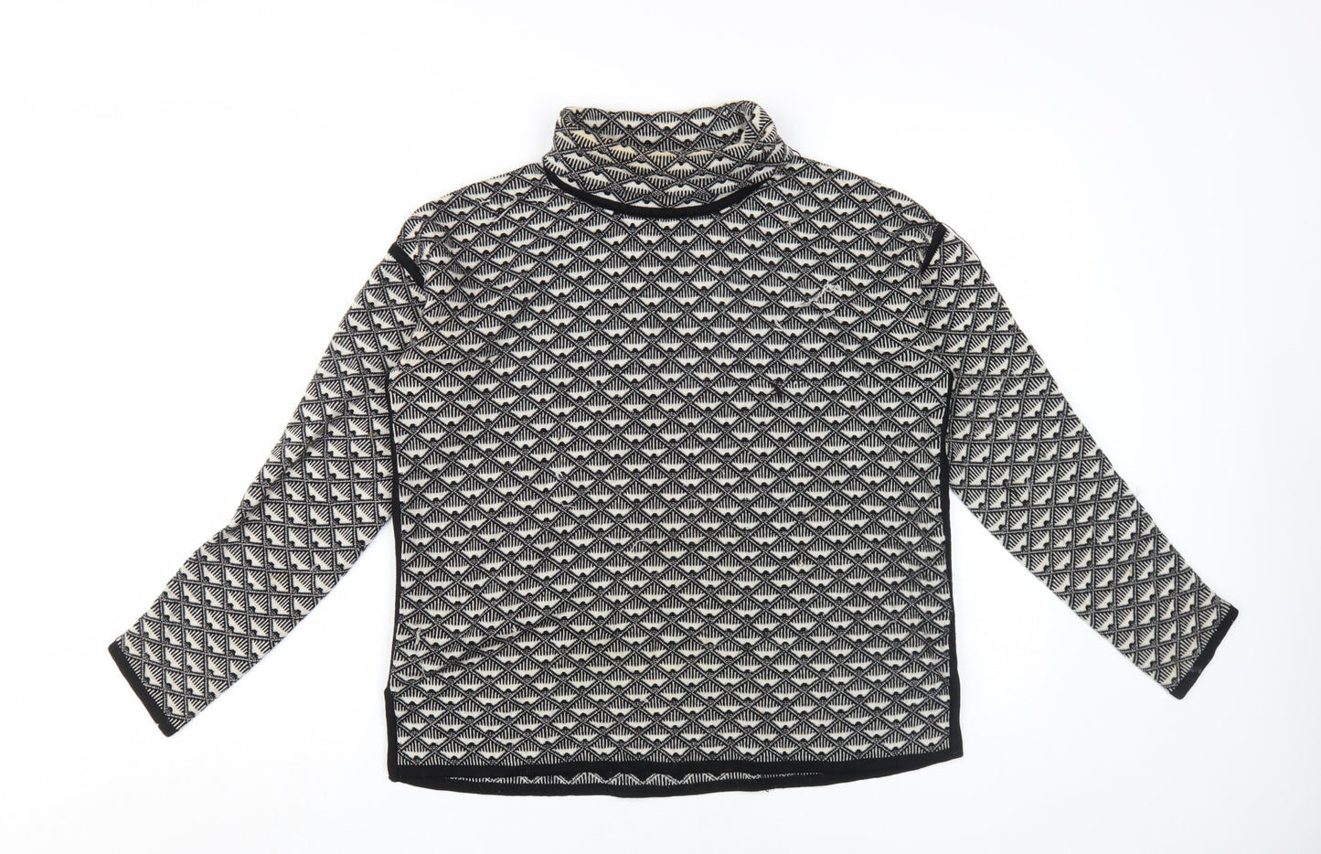 Karen Millen Women's Black Geometric Knit Pullover Jumper