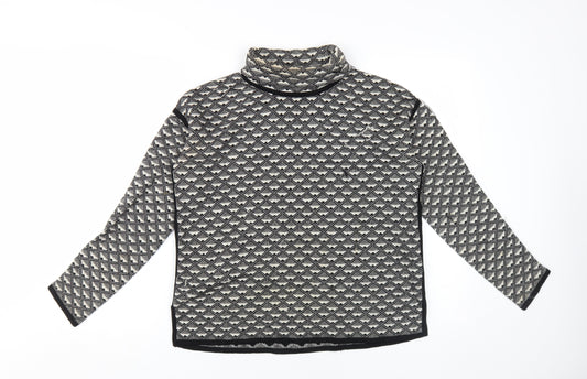 Karen Millen Women's Black Geometric Knit Pullover Jumper