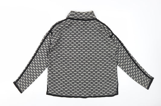 Karen Millen Women's Black Geometric Knit Pullover Jumper