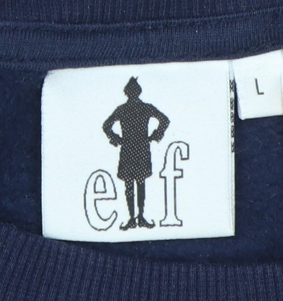Elf Men's Blue Pullover Graphic Sweatshirt L