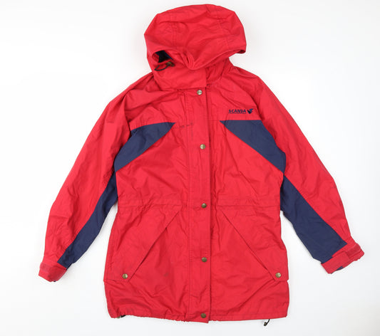 SCANDA Women's Red Parka Jacket Size 10/12