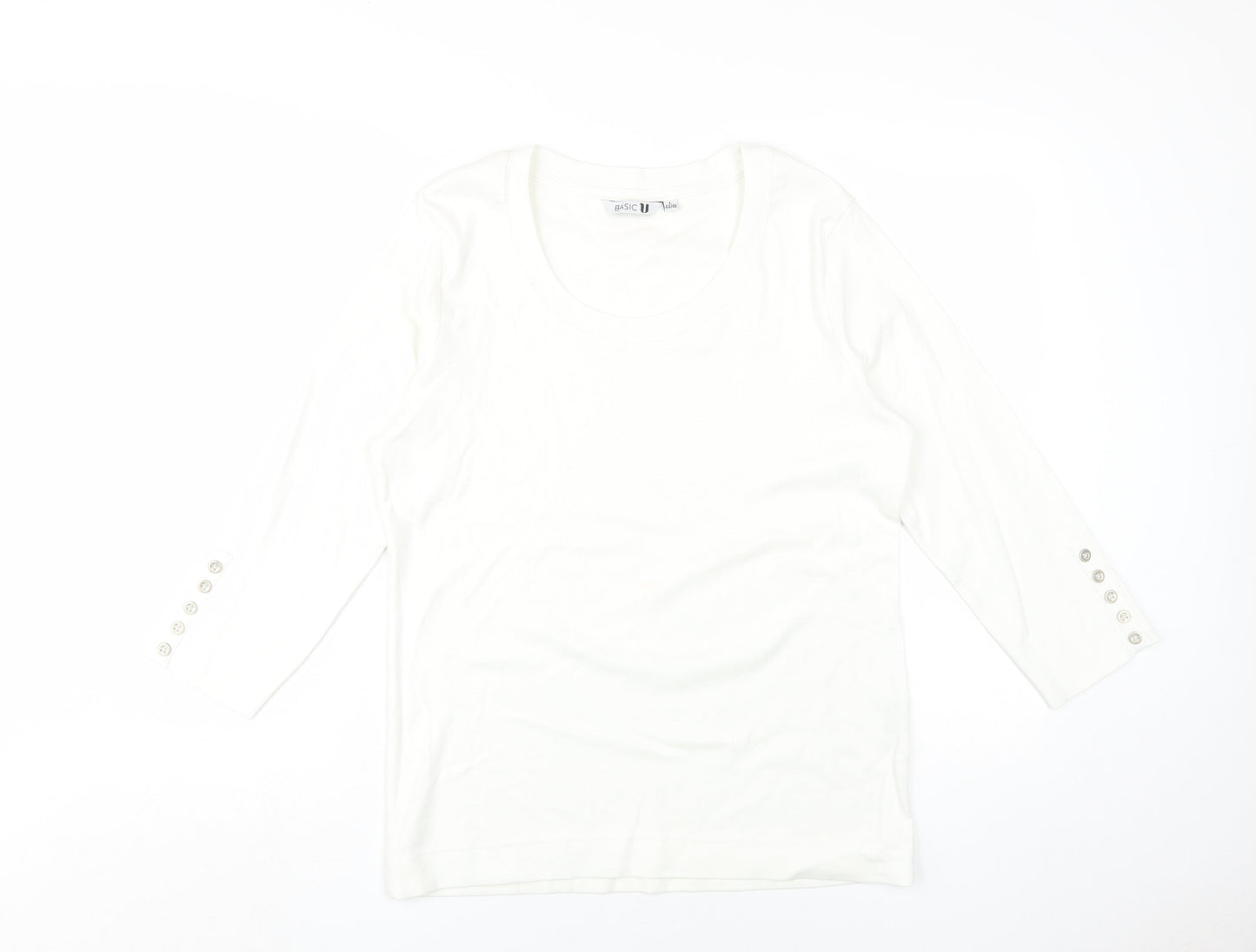 Basic U Women's White L Jersey Long Sleeve Top