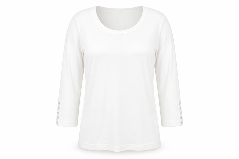 Basic U Women's White L Jersey Long Sleeve Top