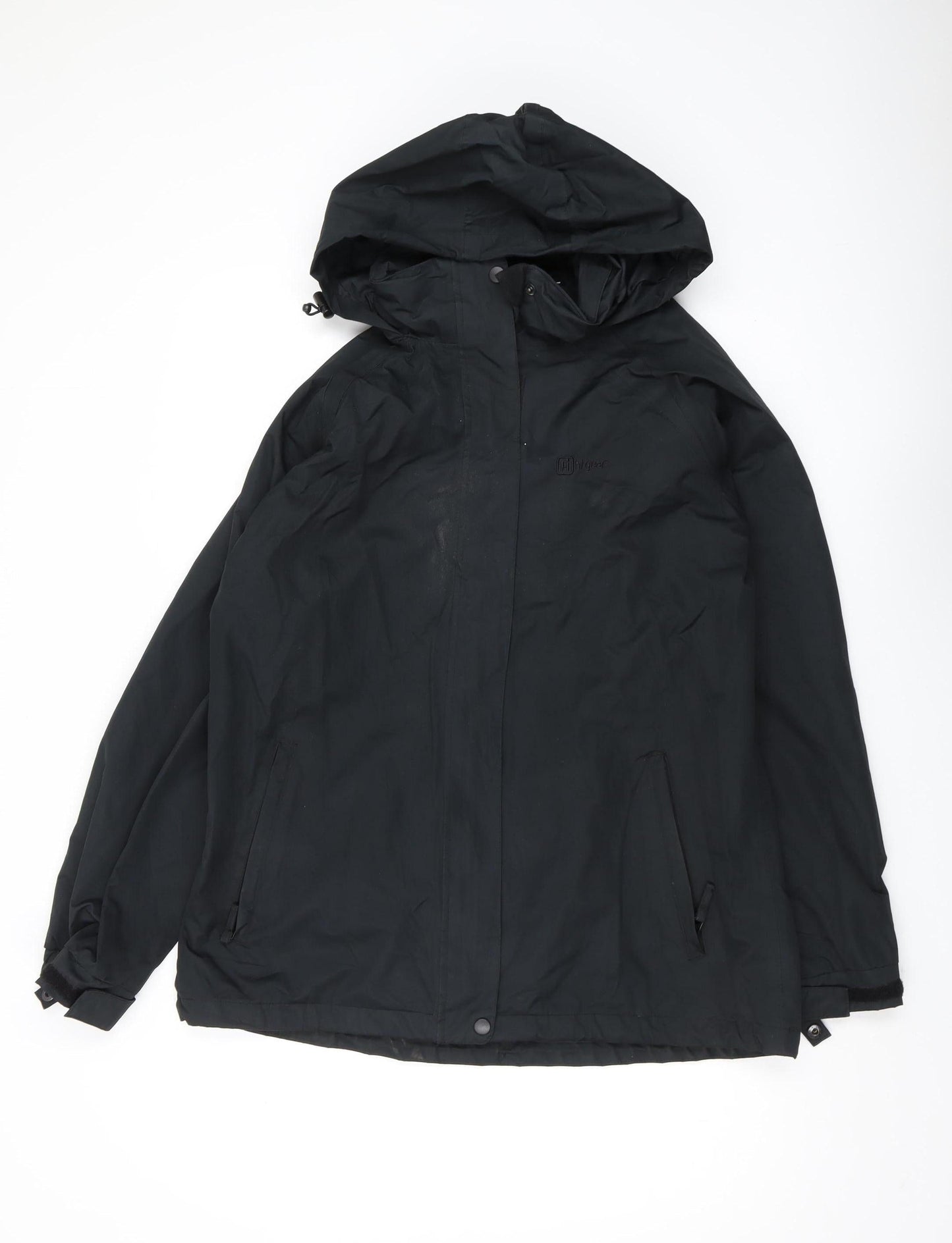 Hi Gear Women's Black Parka Jacket, Size 14, Hooded Waterproof