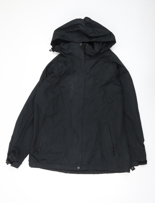 Hi Gear Women's Black Parka Jacket, Size 14, Hooded Waterproof