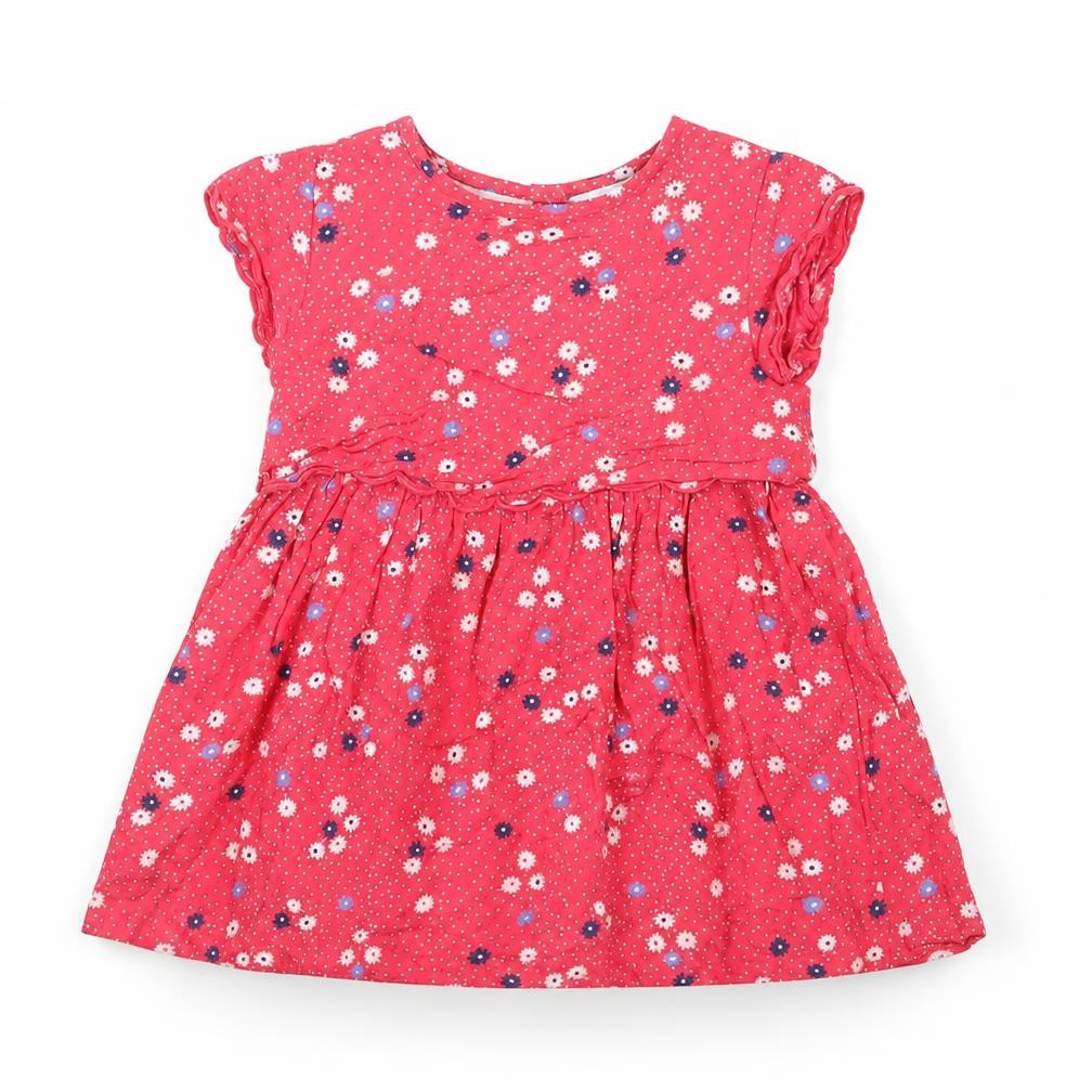 Front view of Jasper Conran girls’ red floral a-line dress 12-18 months