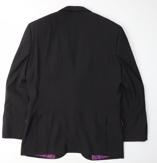 Jacamo Black Striped Suit Jacket, Men’s Size 38, Formal