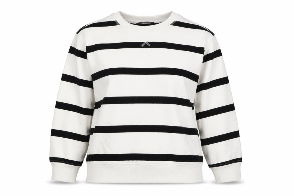 Marks and Spencer Women Ivory Striped Pullover Sweatshirt Size 14
