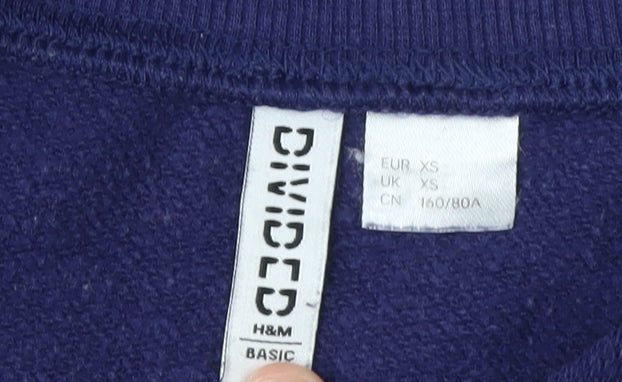 H&M Women’s Blue Cropped Sweatshirt XS