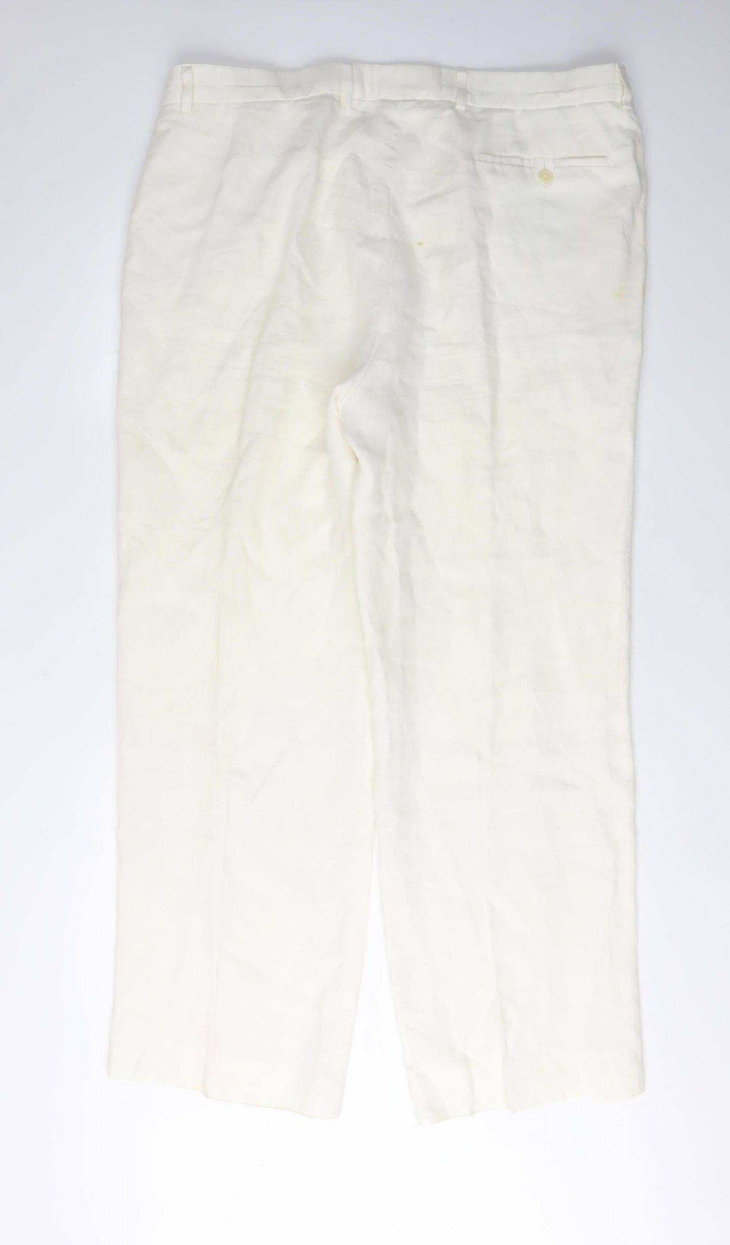 Ivory Women's Linen Trousers in Classic Fit