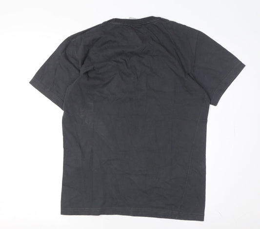 Men's Black Graphic Print T-Shirt S